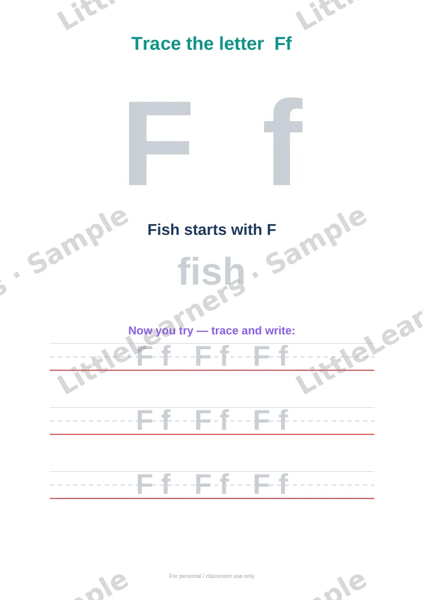 Alphabet Tracing A–Z sample page 1