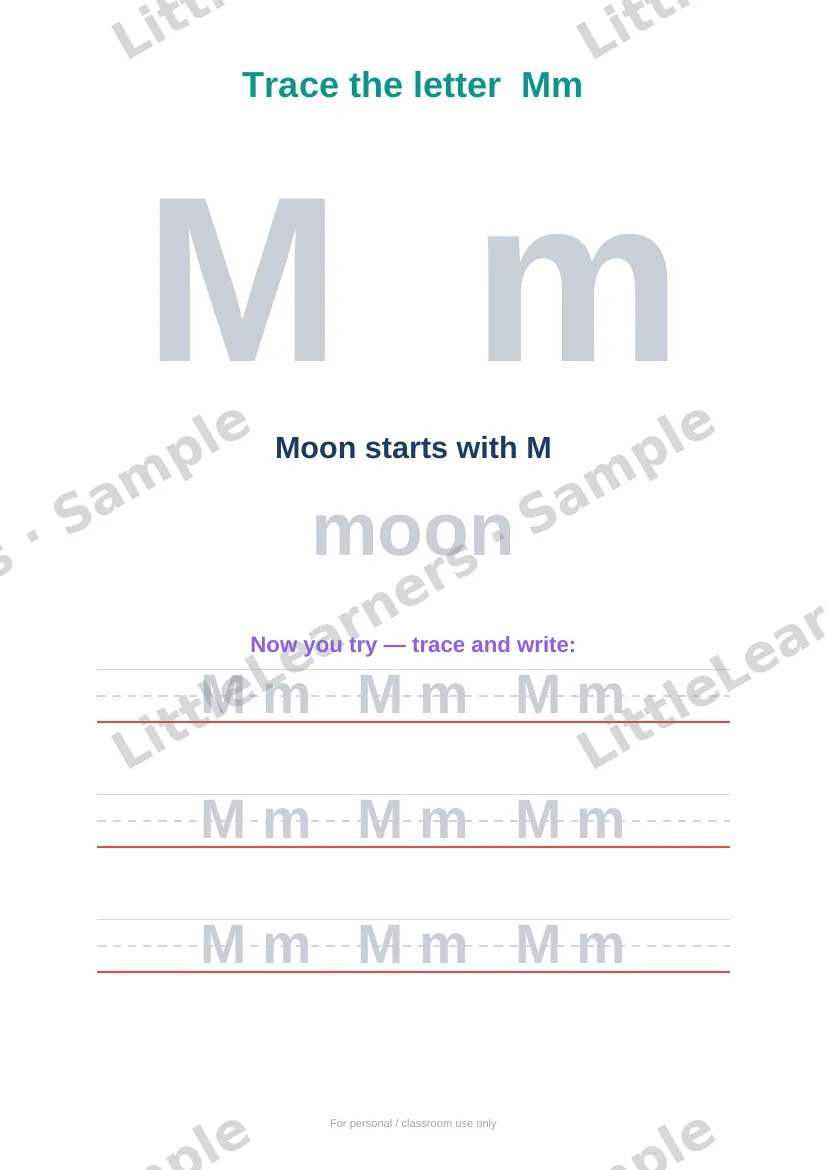Alphabet Tracing A–Z sample page 2