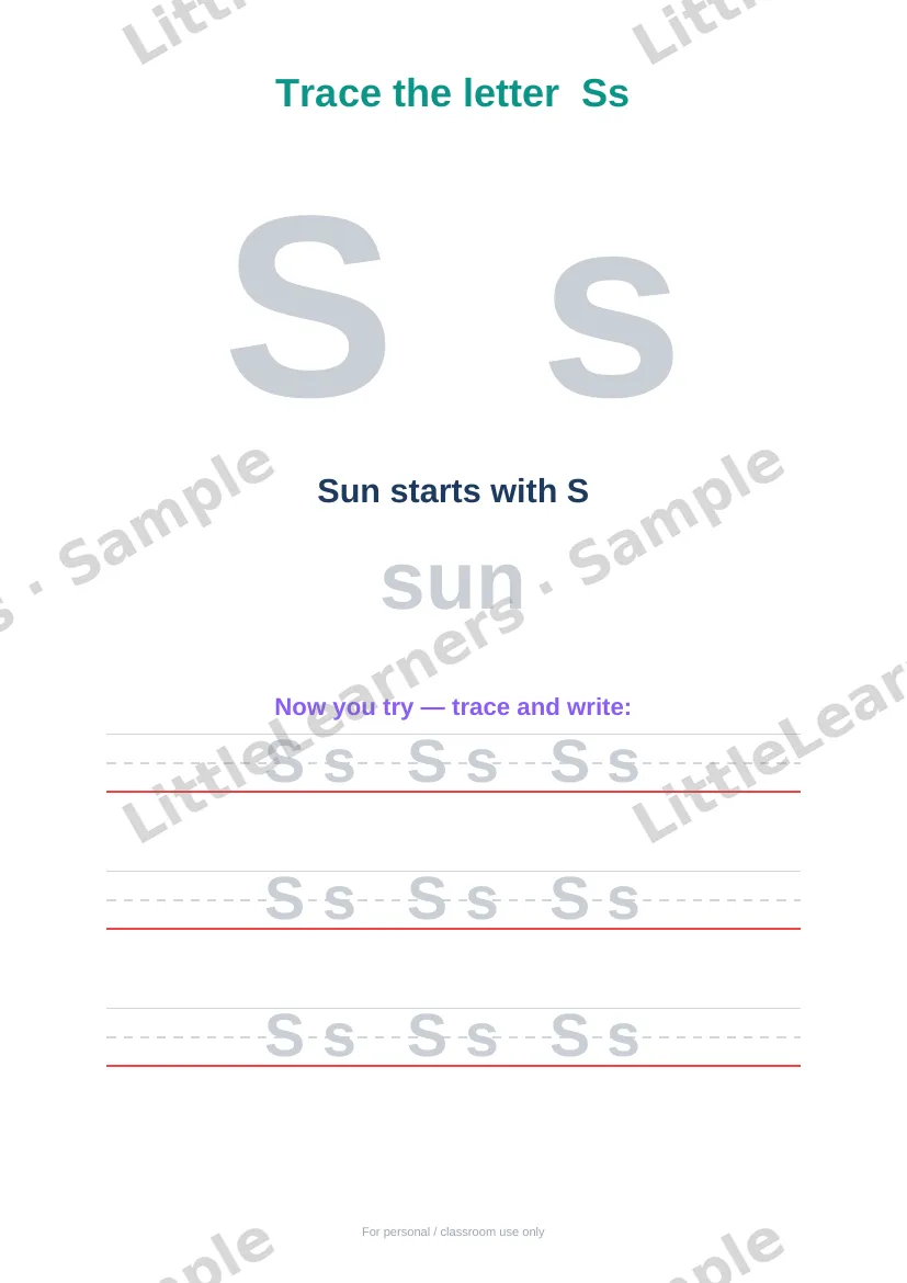 Alphabet Tracing A–Z sample page 3