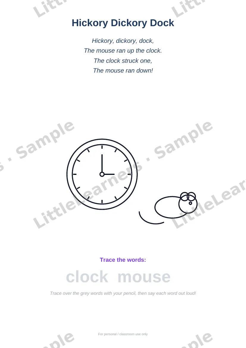 Nursery Rhymes Pack sample page 2