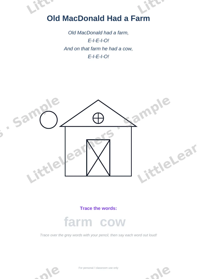Nursery Rhymes Pack sample page 3