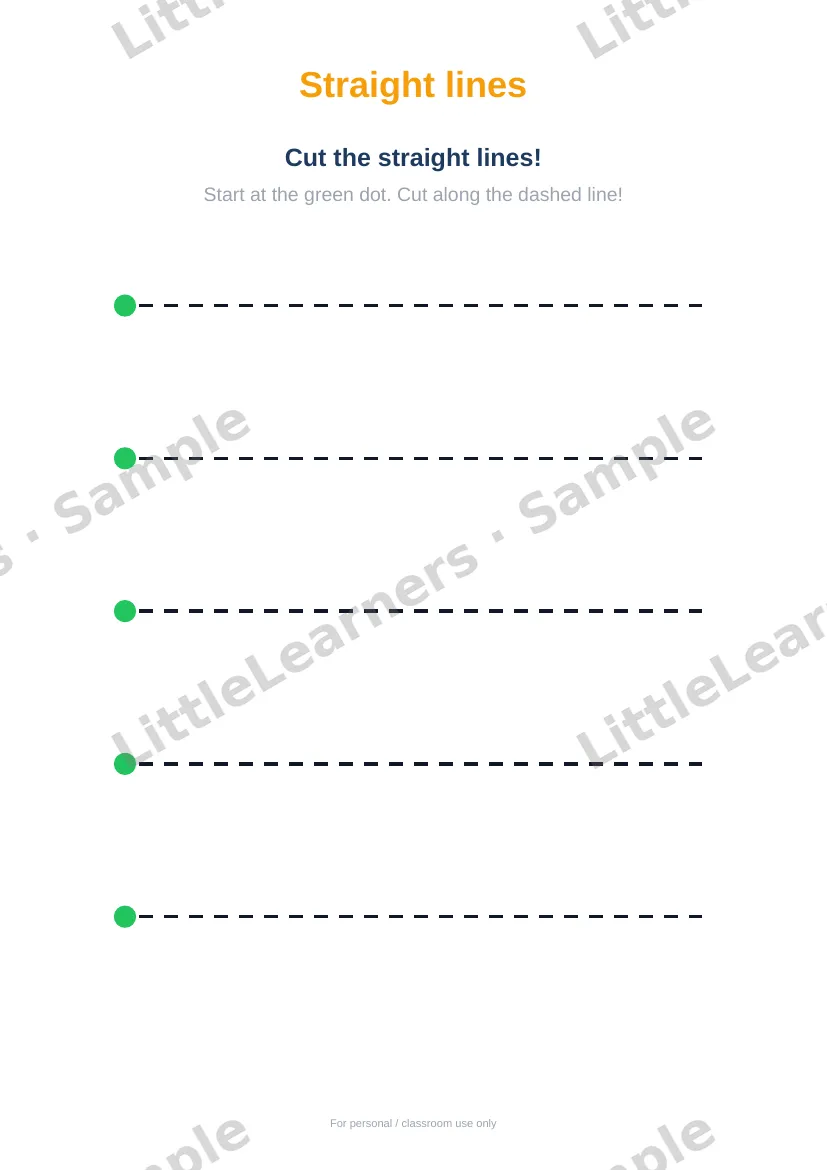 Scissor Skills: Cut Along the Lines sample page 1