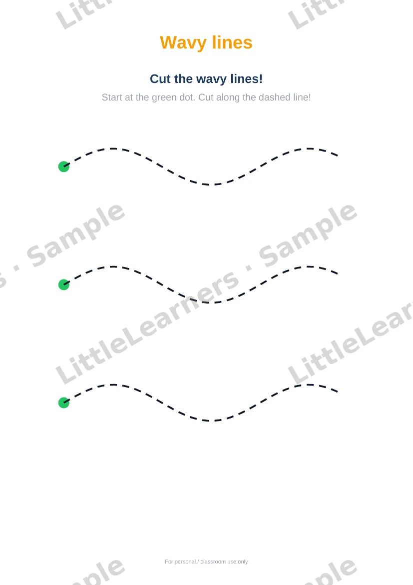 Scissor Skills: Cut Along the Lines sample page 2