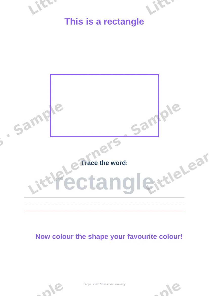 Shapes & Colours sample page 3